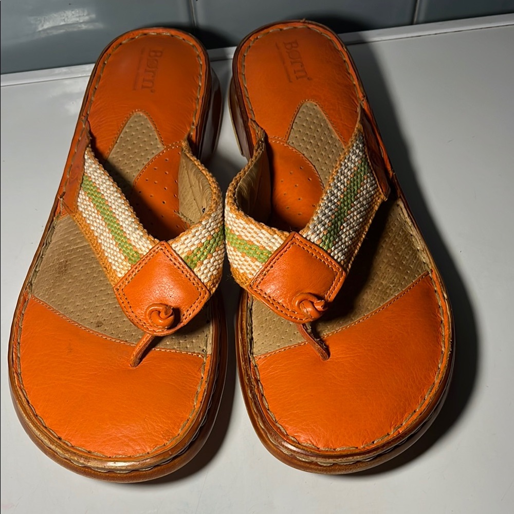 Born Orange and Tan Sandals - Picture 2 of 10